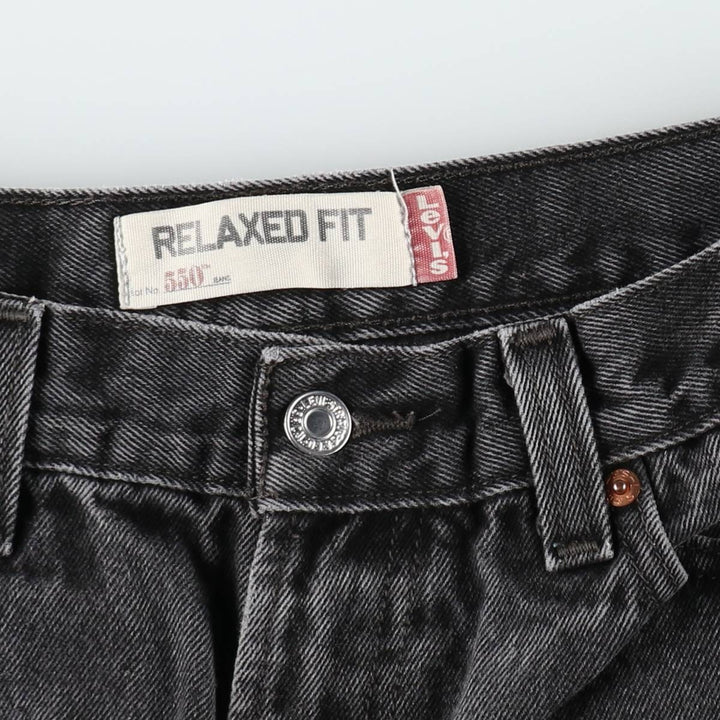 00'S Levi's 550 Relaxed Fit Black Denim Tapered Denim Pants Men's W31 cotton black type Vintage Second Hand