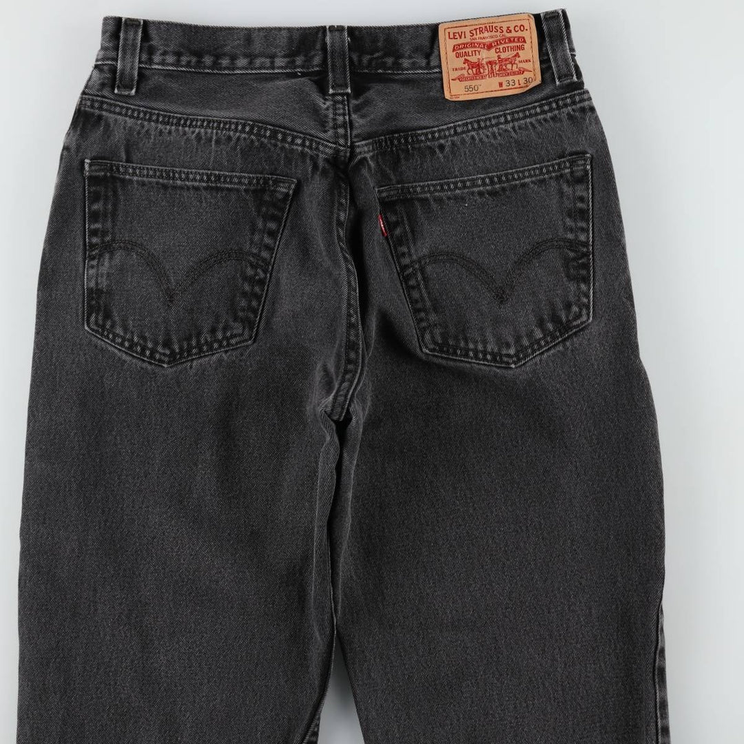 00'S Levi's 550 Relaxed Fit Black Denim Tapered Denim Pants Men's W31 cotton black type Vintage Second Hand