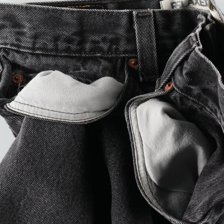 00'S Levi's 550 Relaxed Fit Black Denim Tapered Denim Pants Men's W31 cotton black type Vintage Second Hand