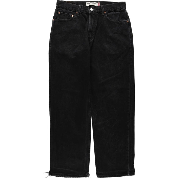 00'S Levi's 550 Relaxed Fit Black Denim Tapered Denim Pants Men's W33 cotton black type Vintage Second Hand