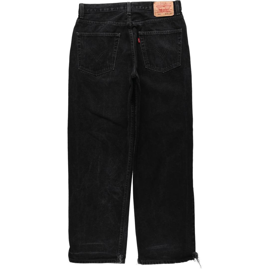 00'S Levi's 550 Relaxed Fit Black Denim Tapered Denim Pants Men's W33 cotton black type Vintage Second Hand