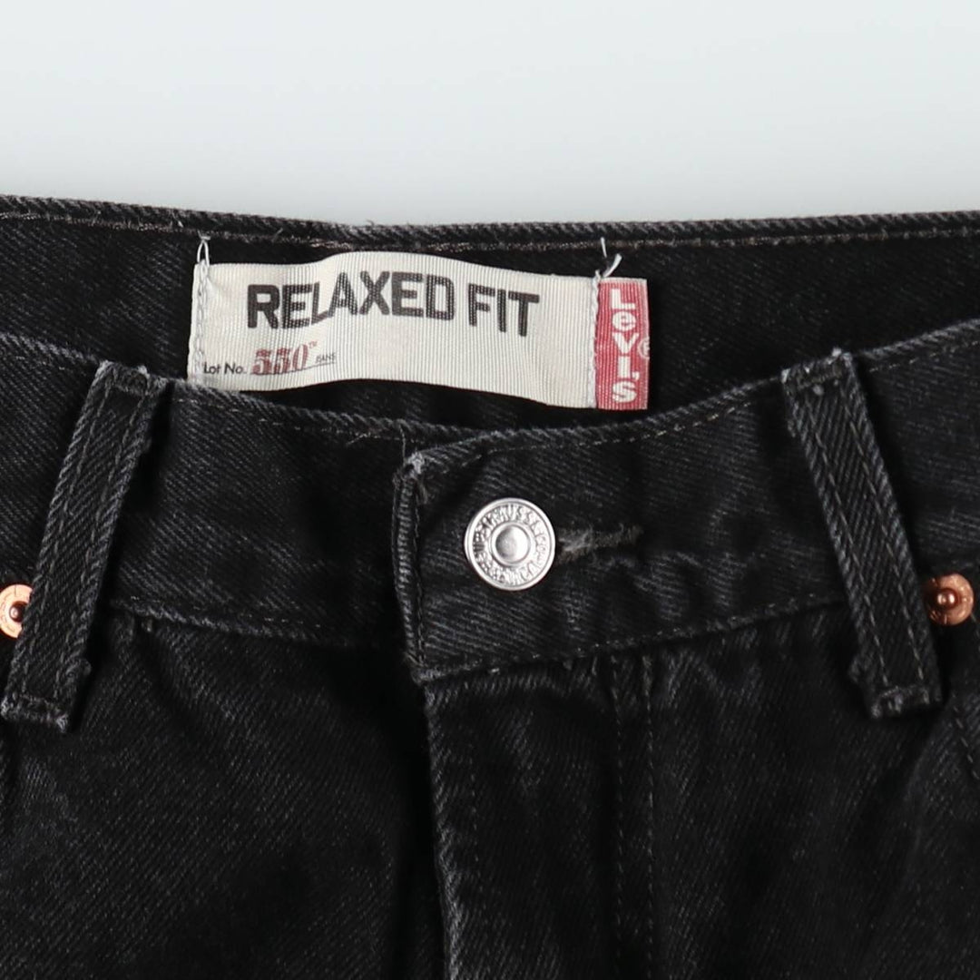 00'S Levi's 550 Relaxed Fit Black Denim Tapered Denim Pants Men's W33 cotton black type Vintage Second Hand