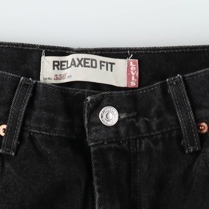 00'S Levi's 550 Relaxed Fit Black Denim Tapered Denim Pants Men's W33 cotton black type Vintage Second Hand