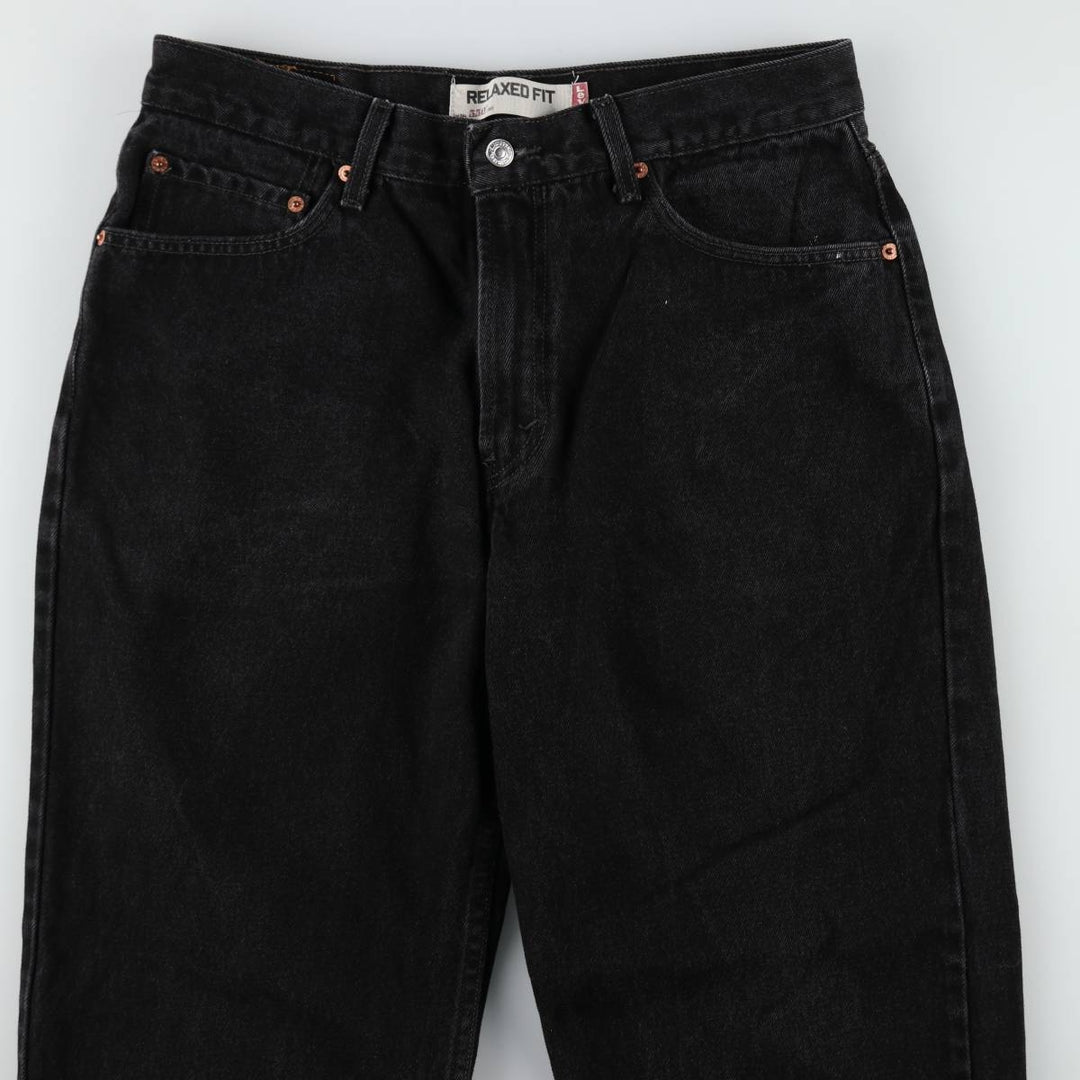 00'S Levi's 550 Relaxed Fit Black Denim Tapered Denim Pants Men's W33 cotton black type Vintage Second Hand