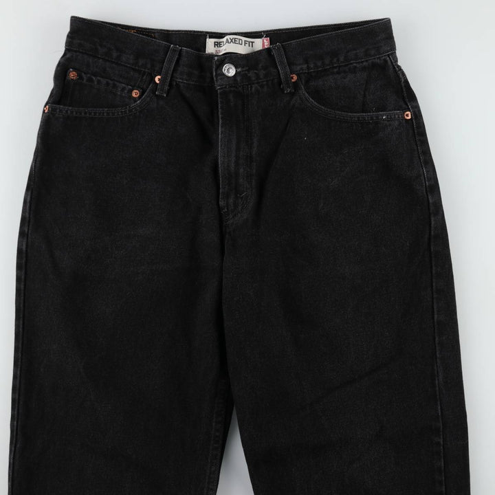 00'S Levi's 550 Relaxed Fit Black Denim Tapered Denim Pants Men's W33 cotton black type Vintage Second Hand