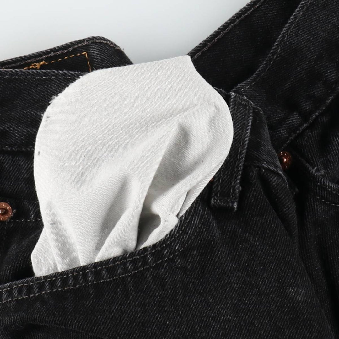 00'S Levi's 550 Relaxed Fit Black Denim Tapered Denim Pants Men's W33 cotton black type Vintage Second Hand