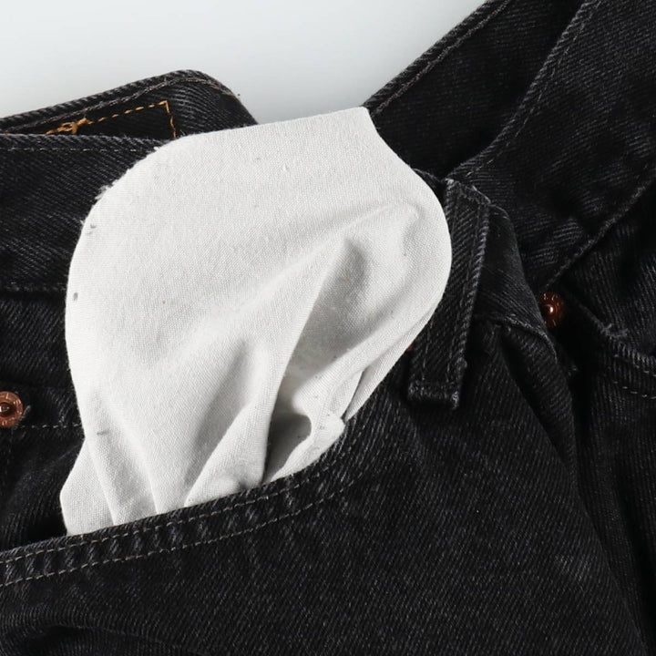 00'S Levi's 550 Relaxed Fit Black Denim Tapered Denim Pants Men's W33 cotton black type Vintage Second Hand