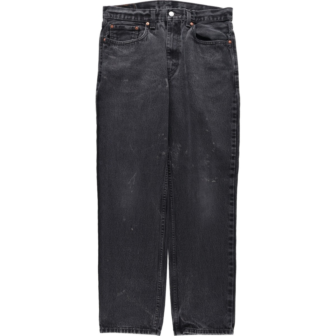 Levi's 550 Black Denim Tapered Jeans, Men's Size W34 (approx.), Vintage cotton black type Vintage Second Hand