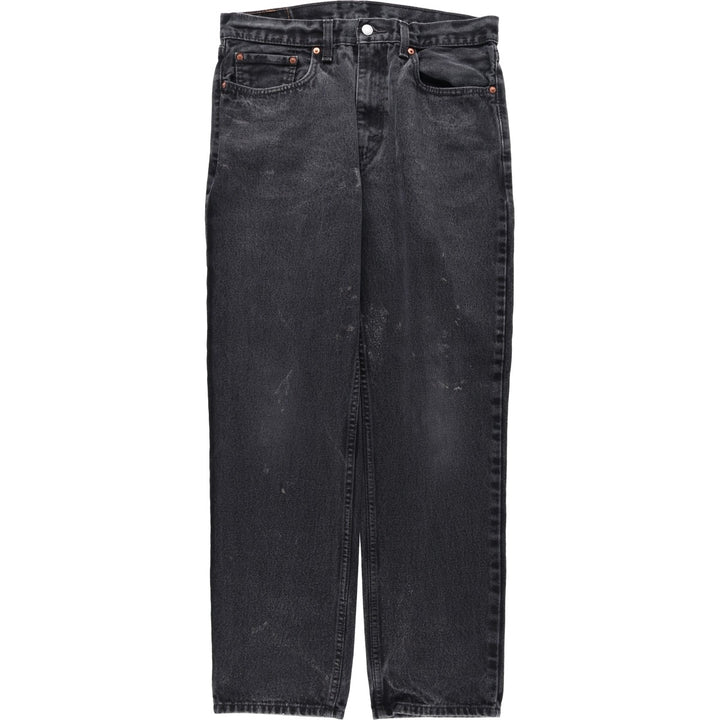 Levi's 550 Black Denim Tapered Jeans, Men's Size W34 (approx.), Vintage cotton black type Vintage Second Hand