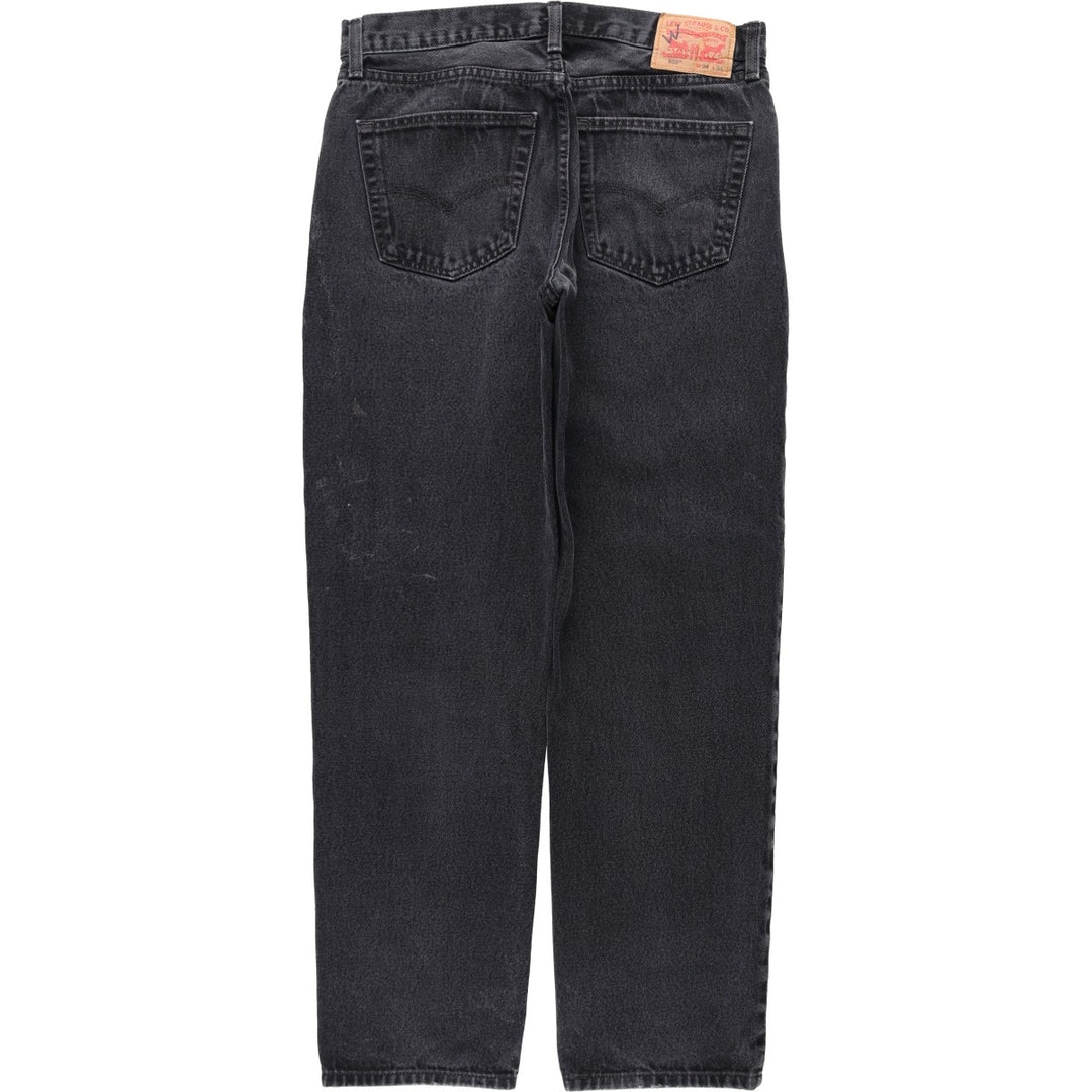 Levi's 550 Black Denim Tapered Jeans, Men's Size W34 (approx.), Vintage cotton black type Vintage Second Hand