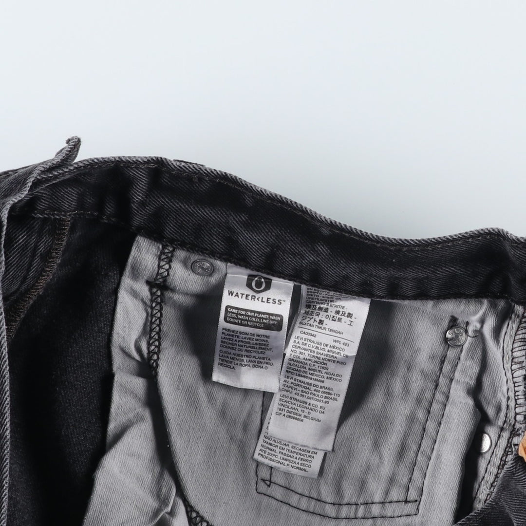 Levi's 550 Black Denim Tapered Jeans, Men's Size W34 (approx.), Vintage cotton black type Vintage Second Hand