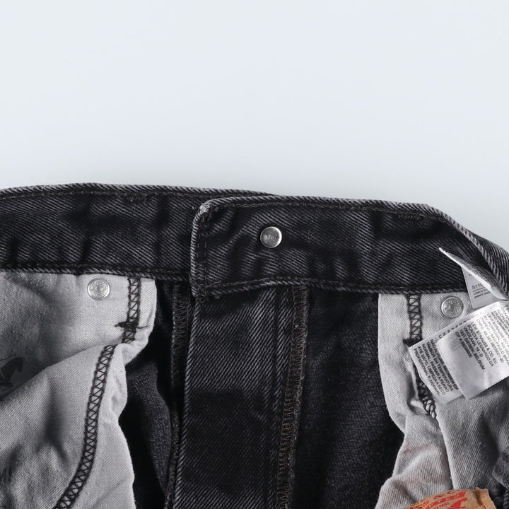 Levi's 550 Black Denim Tapered Jeans, Men's Size W34 (approx.), Vintage cotton black type Vintage Second Hand