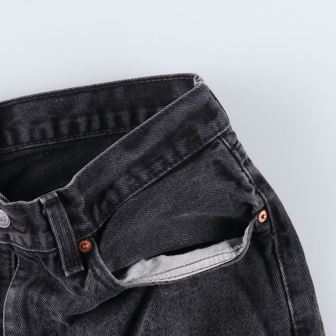 Levi's 550 Black Denim Tapered Jeans, Men's Size W34 (approx.), Vintage cotton black type Vintage Second Hand