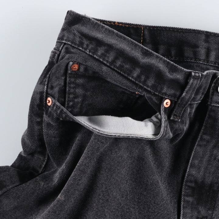 Levi's 550 Black Denim Tapered Jeans, Men's Size W34 (approx.), Vintage cotton black type Vintage Second Hand