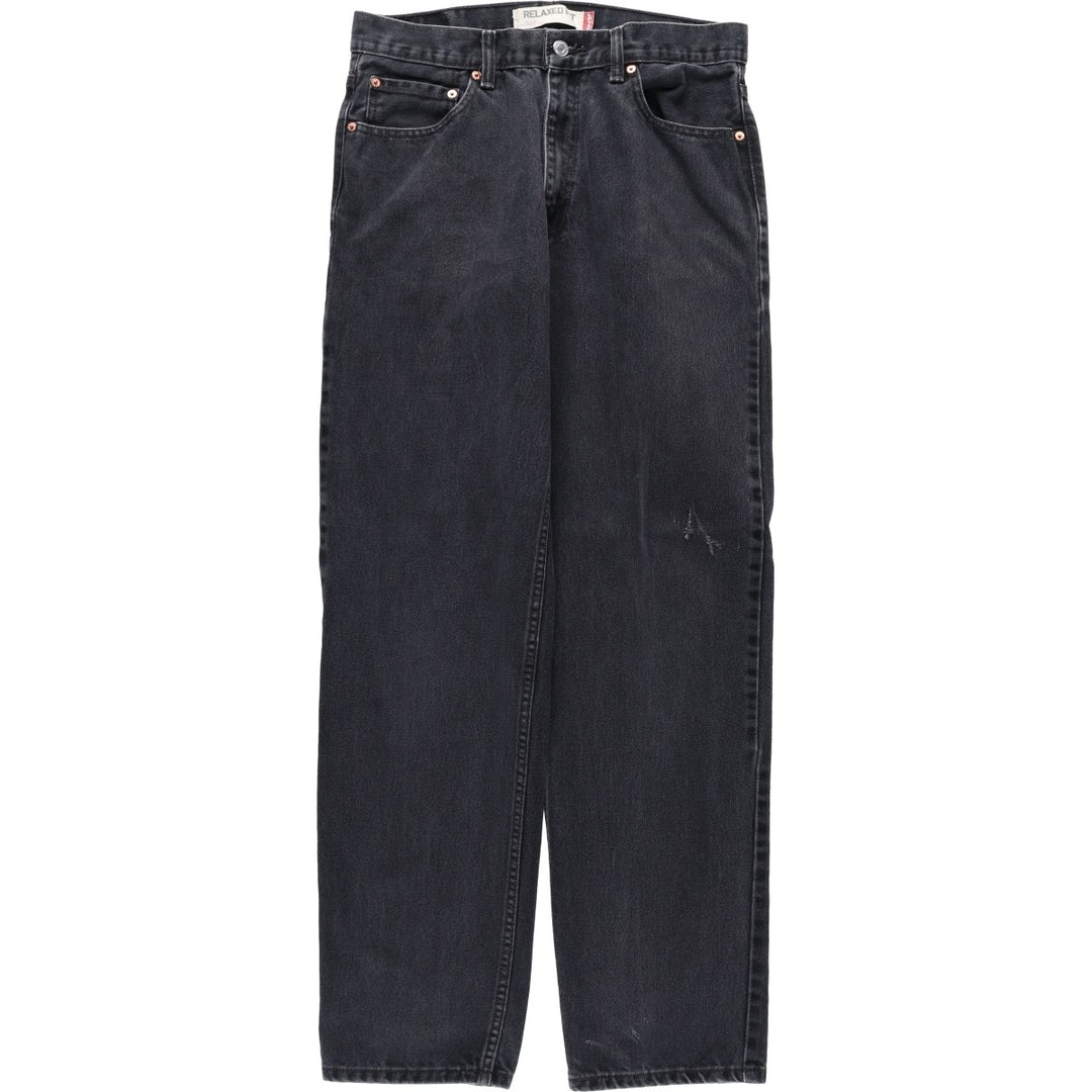 Levi's 550 Relaxed Fit Black Denim Tapered Jeans, Men's Size W33 (approx.), Vintage cotton black type Vintage Second Hand
