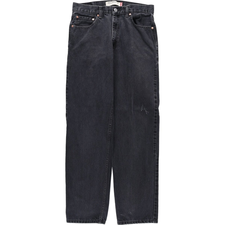 Levi's 550 Relaxed Fit Black Denim Tapered Jeans, Men's Size W33 (approx.), Vintage cotton black type Vintage Second Hand