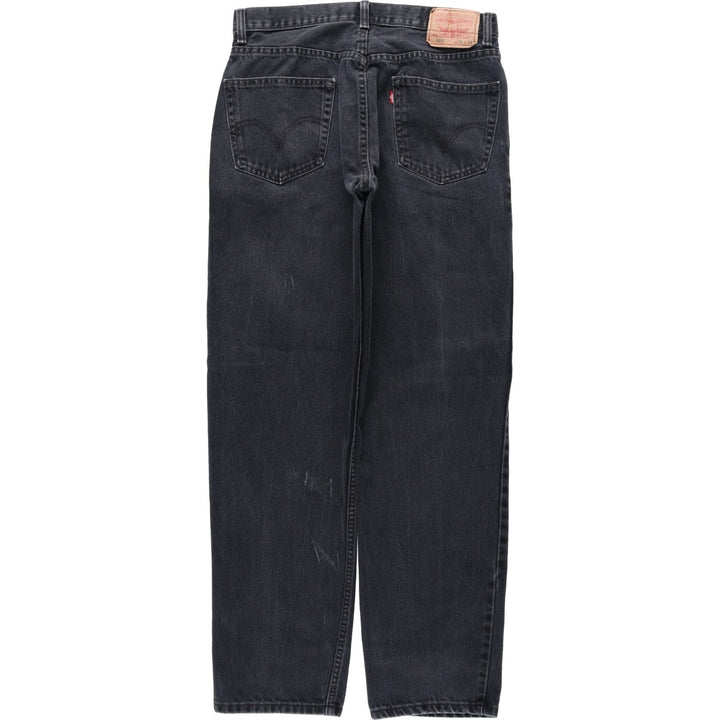 Levi's 550 Relaxed Fit Black Denim Tapered Jeans, Men's Size W33 (approx.), Vintage cotton black type Vintage Second Hand