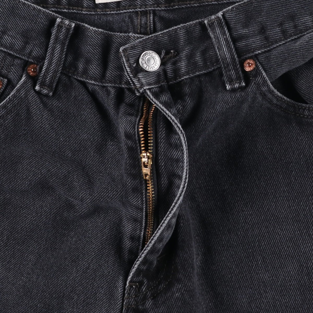 Levi's 550 Relaxed Fit Black Denim Tapered Jeans, Men's Size W33 (approx.), Vintage cotton black type Vintage Second Hand