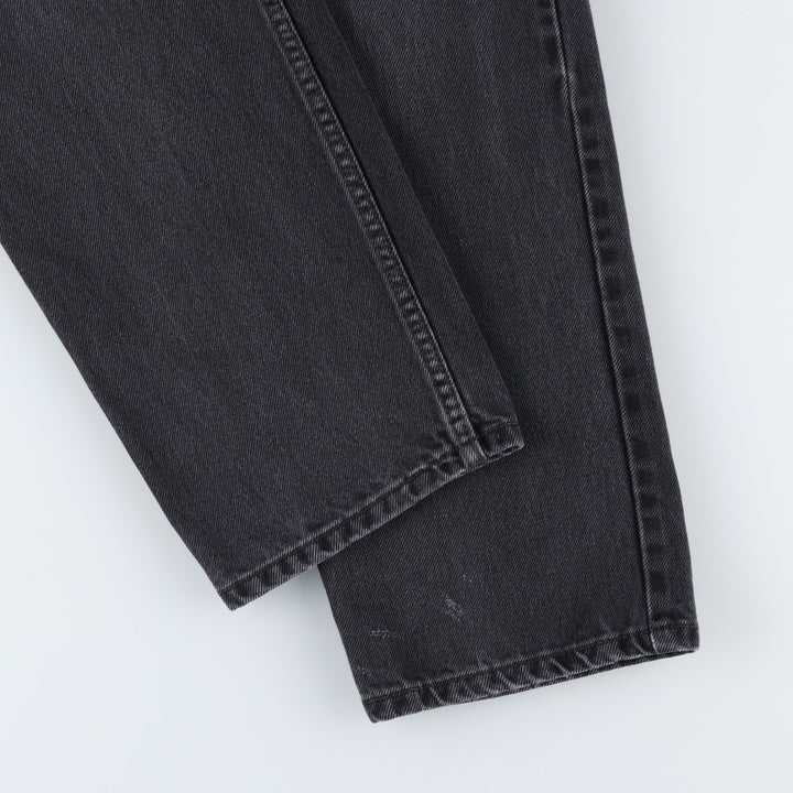 Levi's 550 Relaxed Fit Black Denim Tapered Jeans, Men's Size W33 (approx.), Vintage cotton black type Vintage Second Hand