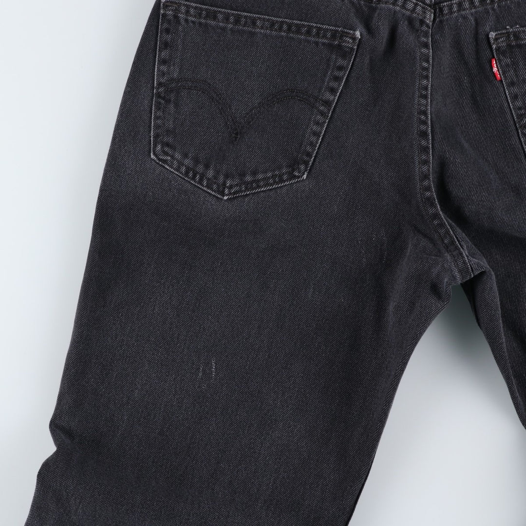 Levi's 550 Relaxed Fit Black Denim Tapered Jeans, Men's Size W33 (approx.), Vintage cotton black type Vintage Second Hand