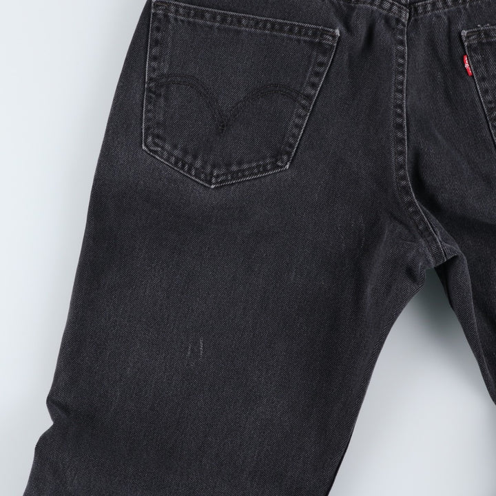 Levi's 550 Relaxed Fit Black Denim Tapered Jeans, Men's Size W33 (approx.), Vintage cotton black type Vintage Second Hand