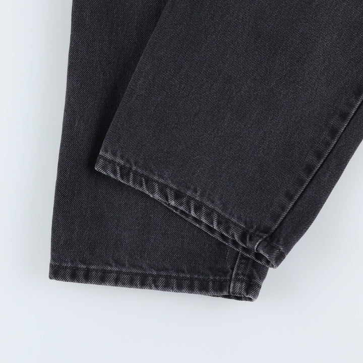Levi's 550 Relaxed Fit Black Denim Tapered Jeans, Men's Size W33 (approx.), Vintage cotton black type Vintage Second Hand