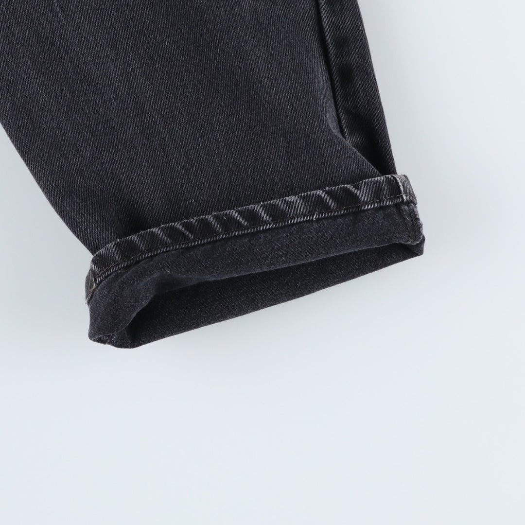 Levi's 550 Relaxed Fit Black Denim Tapered Jeans, Men's Size W33 (approx.), Vintage cotton black type Vintage Second Hand
