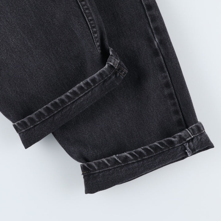 Levi's 550 Relaxed Fit Black Denim Tapered Jeans, Men's Size W33 (approx.), Vintage cotton black type Vintage Second Hand