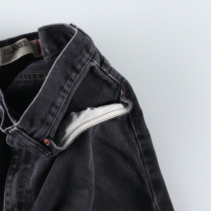 Levi's 550 Relaxed Fit Black Denim Tapered Jeans, Men's Size W33 (approx.), Vintage cotton black type Vintage Second Hand