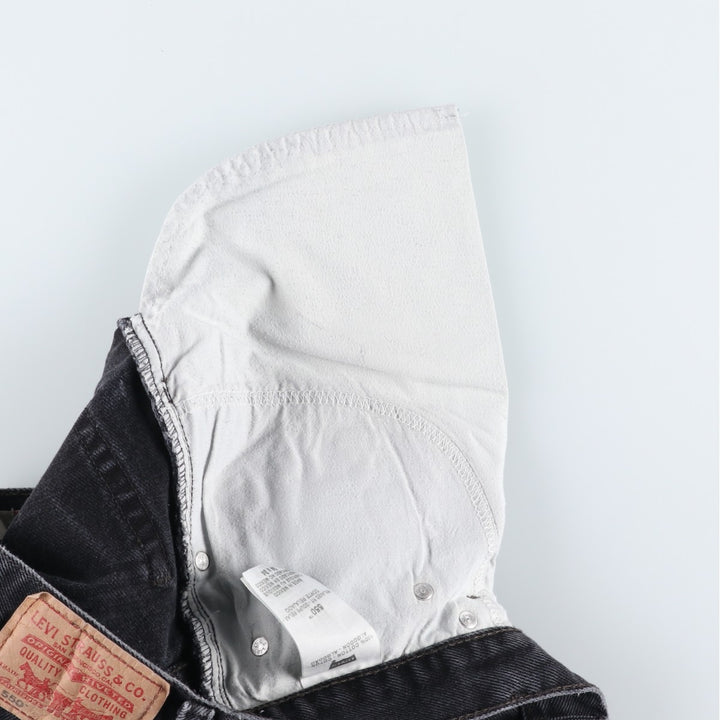 Levi's 550 Relaxed Fit Black Denim Tapered Jeans, Men's Size W33 (approx.), Vintage cotton black type Vintage Second Hand