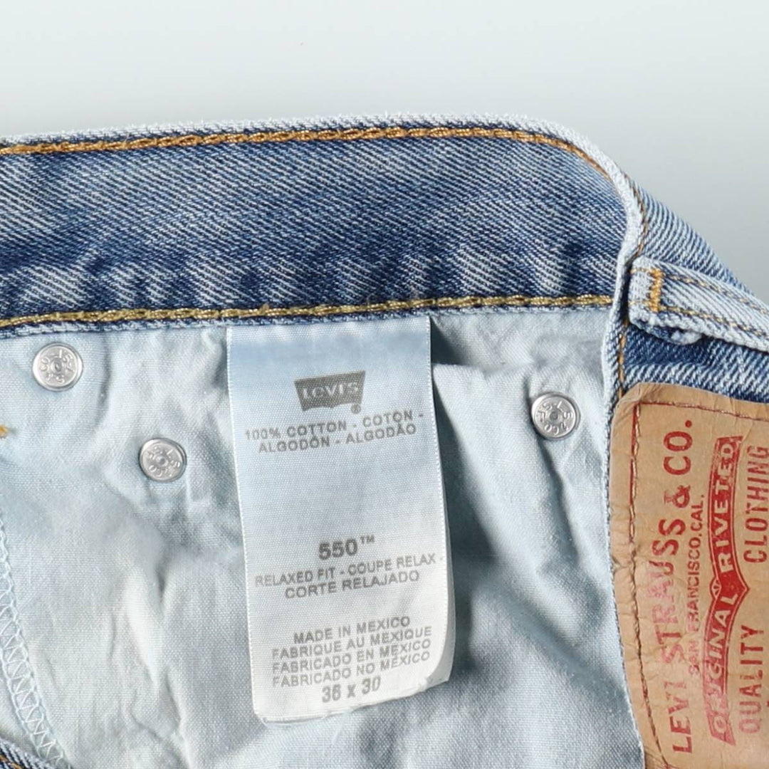 Levi's 550 Relaxed Fit Tapered Denim Pants for Men, W36 cotton blue type Vintage Second Hand