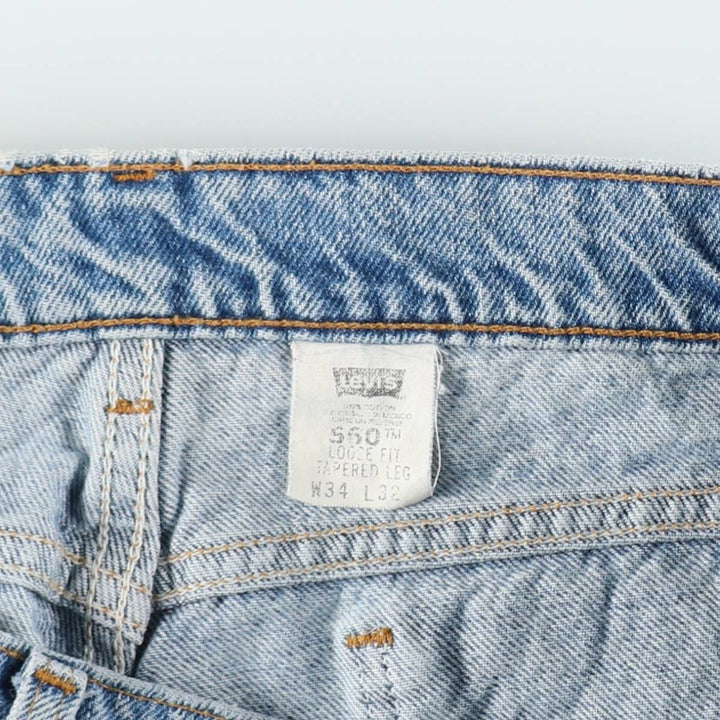 Levi's 560 Loose Fit Tapered Leg Orange Tab Tapered Denim Pants, Men's Size W34 (approx.), Vintage cotton blue type Vintage Second Hand