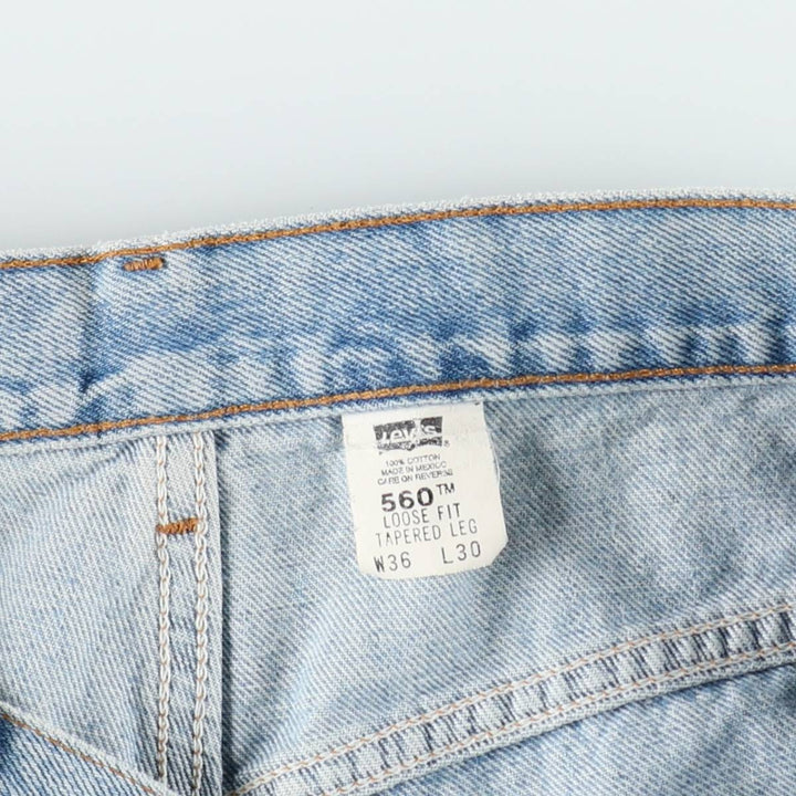 00'S Levi's 560 LOOSE FIT TAPERED LEG tapered denim pants for men, size w34 cotton Blue type light blue Vintage Second Hand