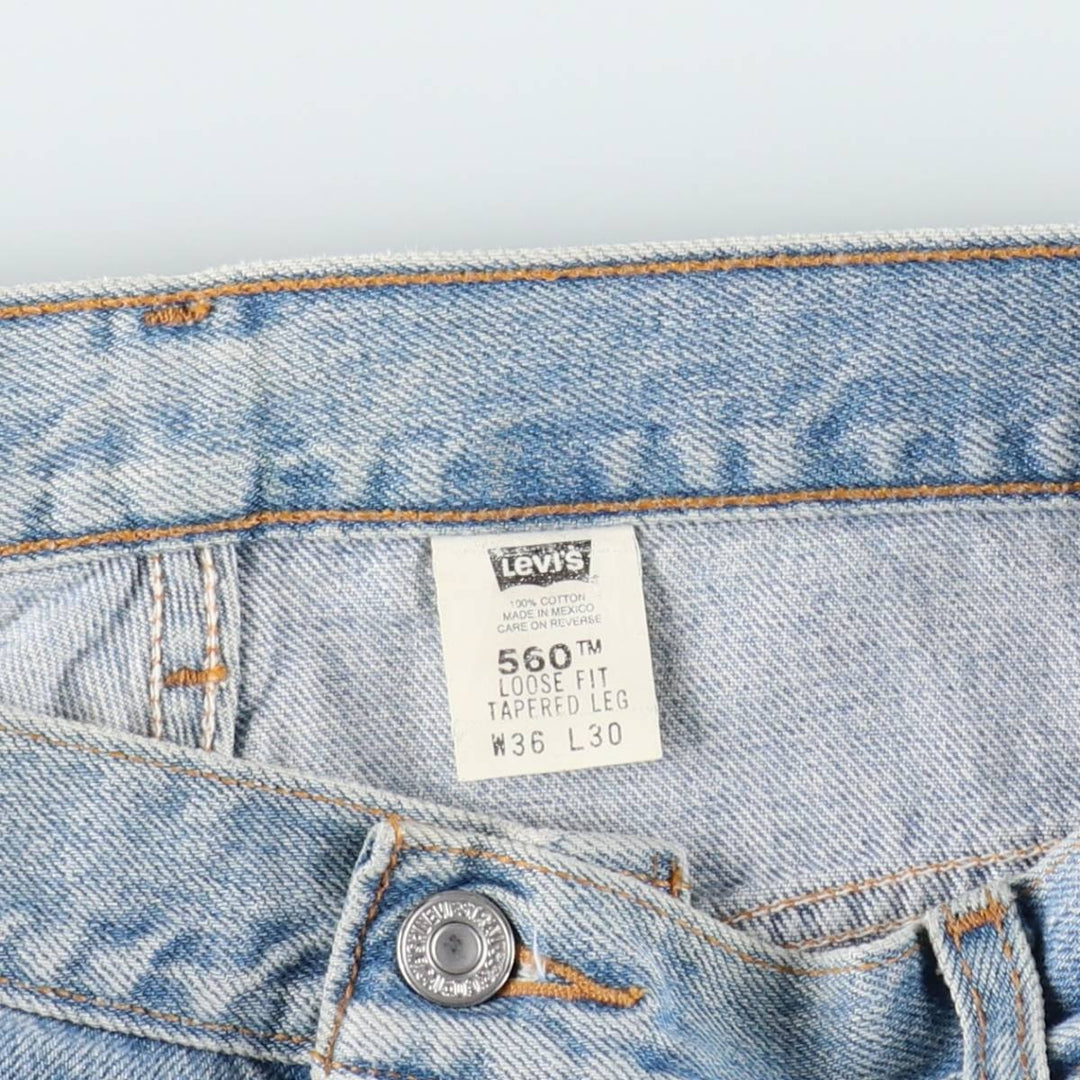 00'S Levi's 560 LOOSE FIT TAPERED LEG tapered denim pants for men, size w34 cotton blue type Vintage Second Hand