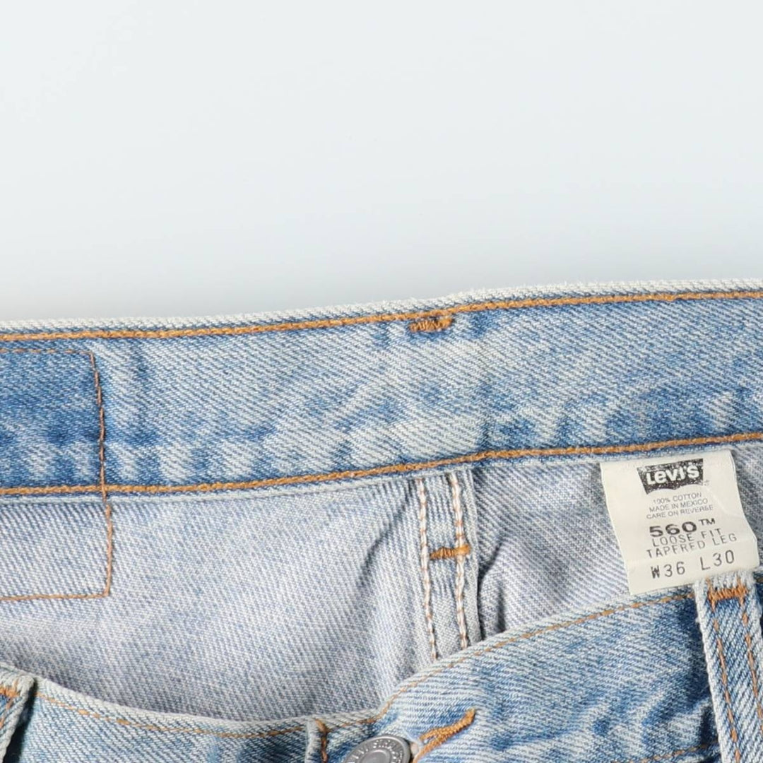 00'S Levi's 560 LOOSE FIT TAPERED LEG tapered denim pants for men, size w34 cotton blue type Vintage Second Hand