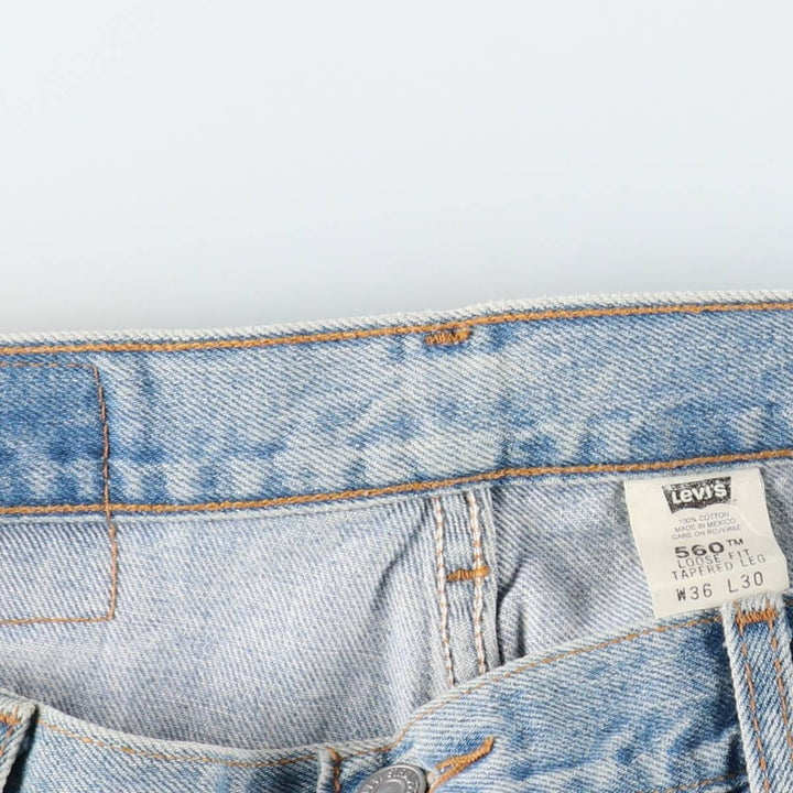 00'S Levi's 560 LOOSE FIT TAPERED LEG tapered denim pants for men, size w34 cotton blue type Vintage Second Hand