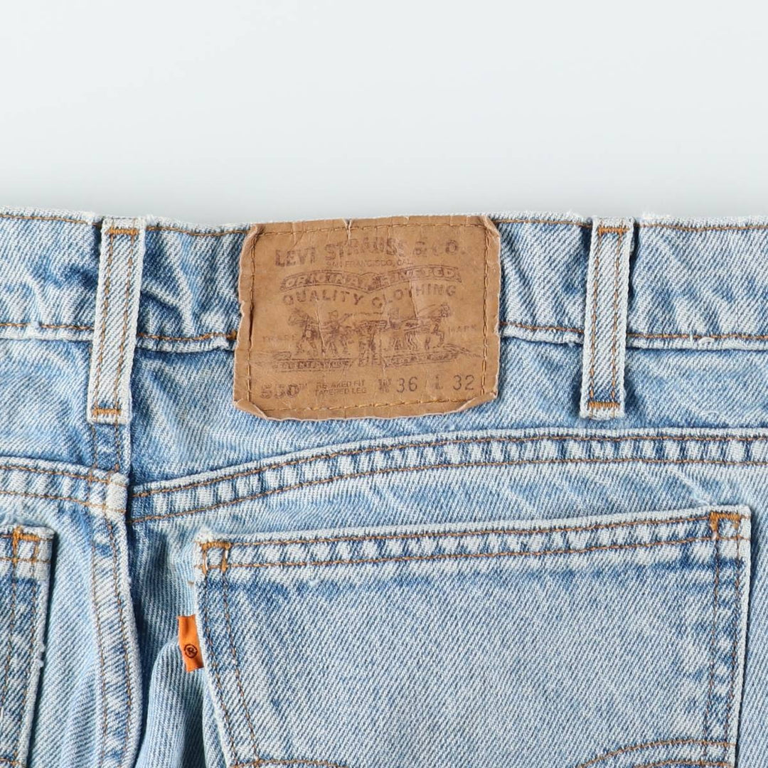90s-00'S Levi's 550-4891 Relaxed Fit Papier-mâché Leg Orange Tab Tapered Denim Pants Men's W36 cotton blue type Vintage Second Hand