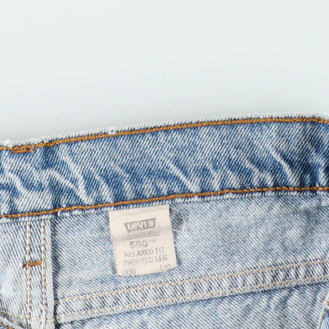 90s-00'S Levi's 550-4891 Relaxed Fit Papier-mâché Leg Orange Tab Tapered Denim Pants Men's W36 cotton blue type Vintage Second Hand