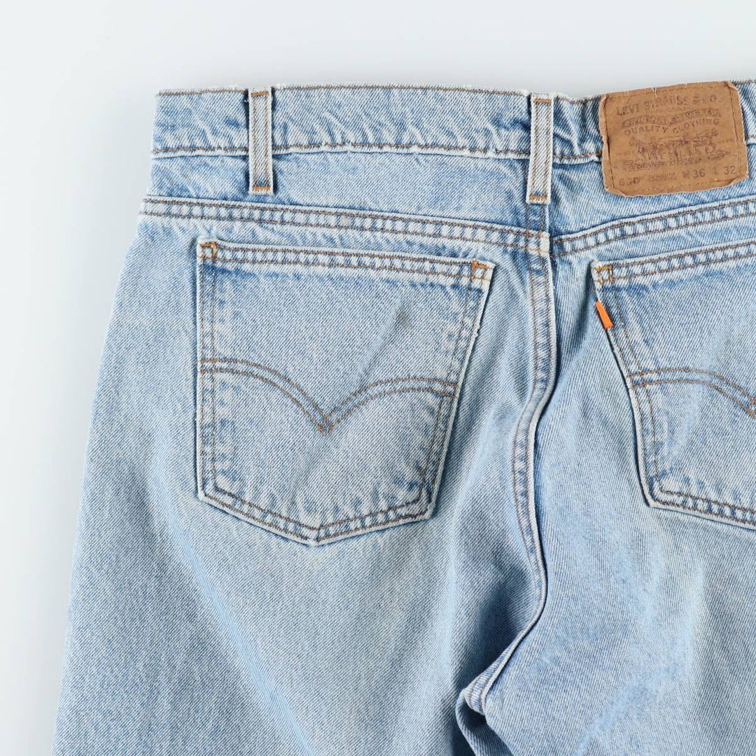 90s-00'S Levi's 550-4891 Relaxed Fit Papier-mâché Leg Orange Tab Tapered Denim Pants Men's W36 cotton blue type Vintage Second Hand