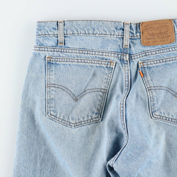 90s-00'S Levi's 550-4891 Relaxed Fit Papier-mâché Leg Orange Tab Tapered Denim Pants Men's W36 cotton blue type Vintage Second Hand