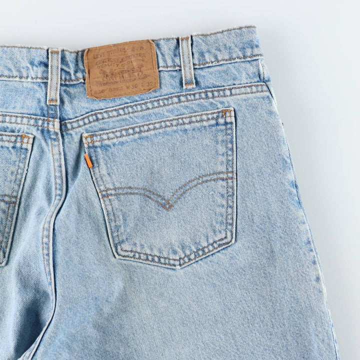 90s-00'S Levi's 550-4891 Relaxed Fit Papier-mâché Leg Orange Tab Tapered Denim Pants Men's W36 cotton blue type Vintage Second Hand