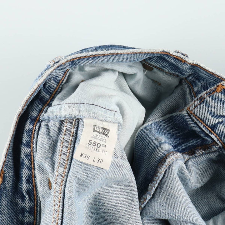00'S Levi's 550 Relaxed Fit Tapered Denim Pants for Men, W35 cotton blue type Vintage Second Hand