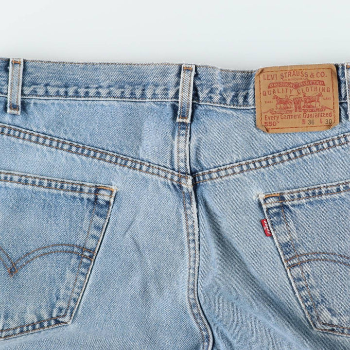 00'S Levi's 550 Relaxed Fit Tapered Denim Pants for Men, W35 cotton blue type Vintage Second Hand