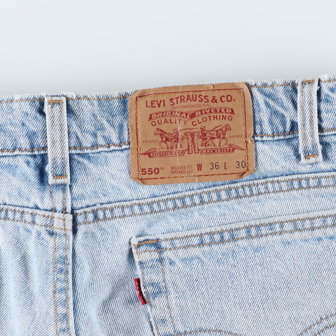 1990'S Levi's 550-4834 Relaxed Fit Tapered Leg Denim Pants, Made in USA, Men's Size W34 (approx.), Vintage cotton blue type Vintage Second Hand