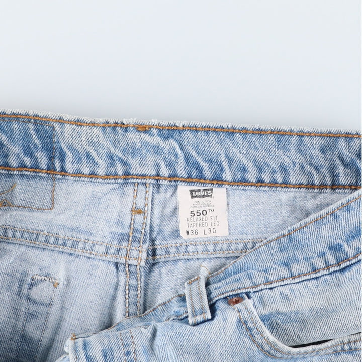 1990'S Levi's 550-4834 Relaxed Fit Tapered Leg Denim Pants, Made in USA, Men's Size W34 (approx.), Vintage cotton blue type Vintage Second Hand