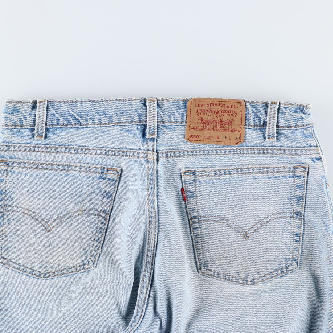 1990'S Levi's 550-4834 Relaxed Fit Tapered Leg Denim Pants, Made in USA, Men's Size W34 (approx.), Vintage cotton blue type Vintage Second Hand