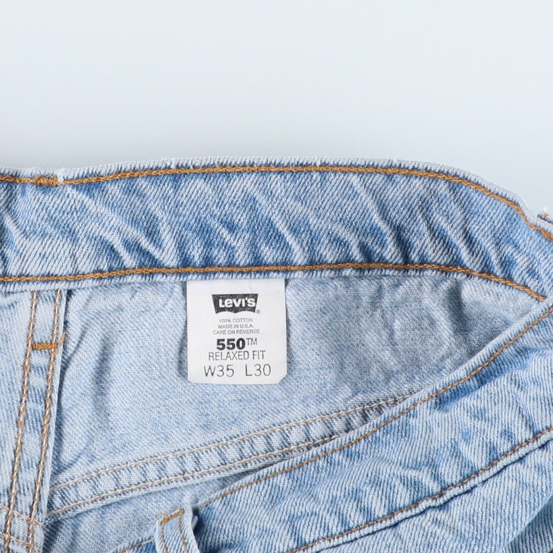 1990'S Levi's 00550-4834 Relaxed Fit Tapered Denim Pants, Made in USA, Men's Size W34 (approx.), Vintage cotton blue type Vintage Second Hand
