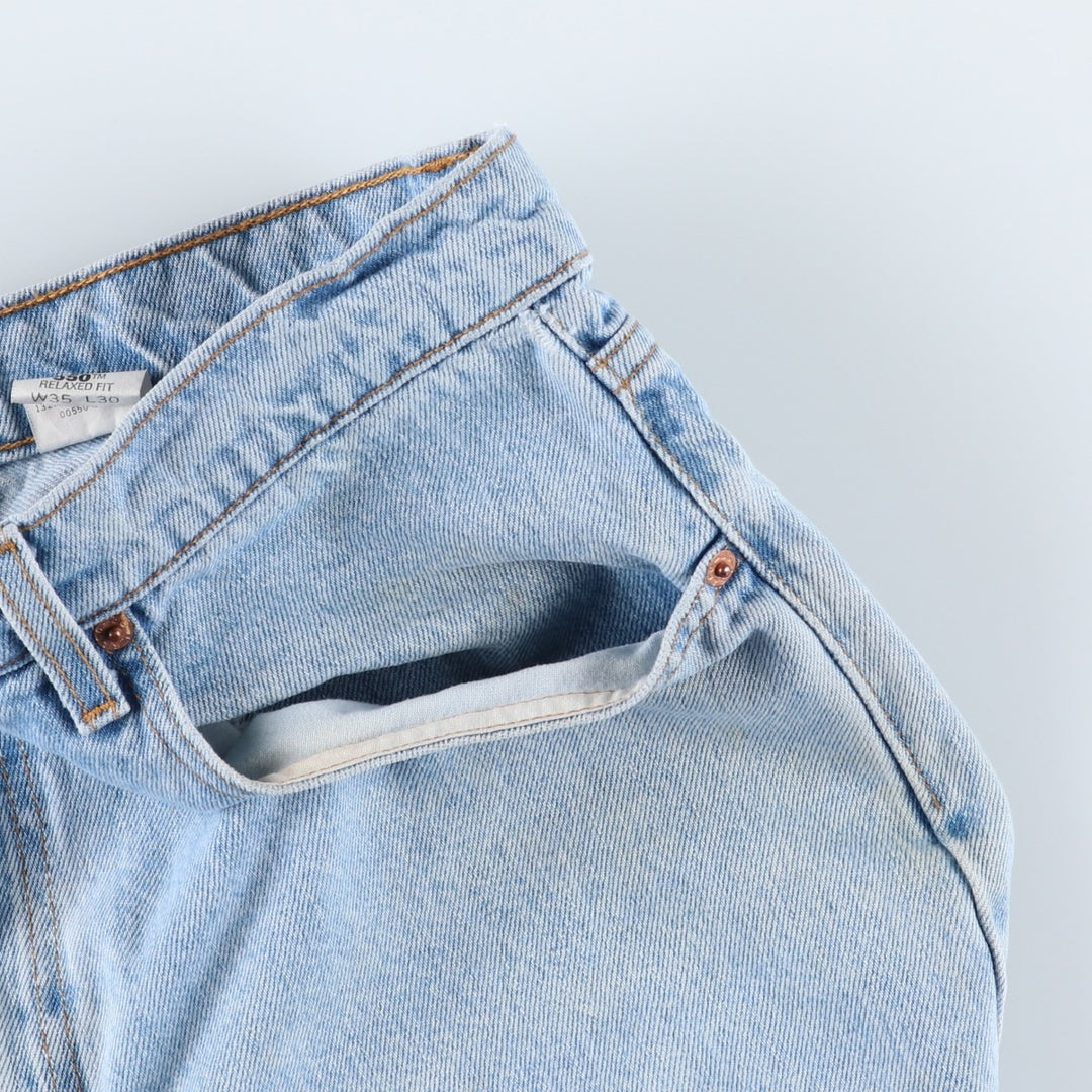 1990'S Levi's 00550-4834 Relaxed Fit Tapered Denim Pants, Made in USA, Men's Size W34 (approx.), Vintage cotton blue type Vintage Second Hand
