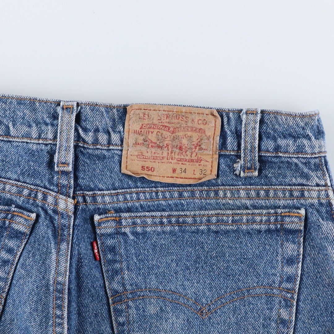 1990'S Levi's 00550-4891 Tapered Denim Pants, Made in USA, Men's Size W34 (approx.), Vintage cotton blue type Vintage Second Hand