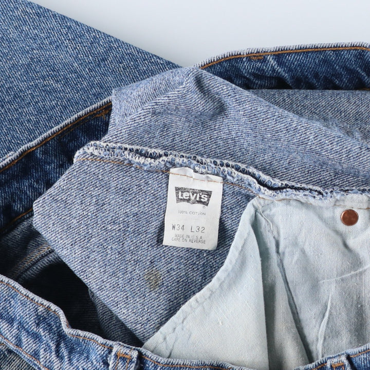 1990'S Levi's 00550-4891 Tapered Denim Pants, Made in USA, Men's Size W34 (approx.), Vintage cotton blue type Vintage Second Hand